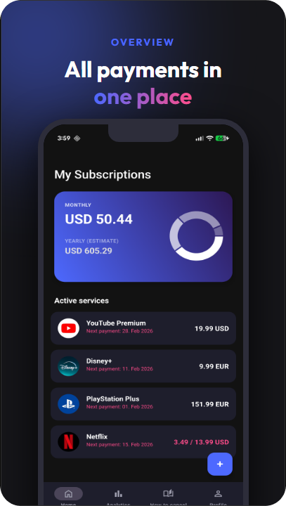 SubManager: Track & Save Money — Ukážka 1